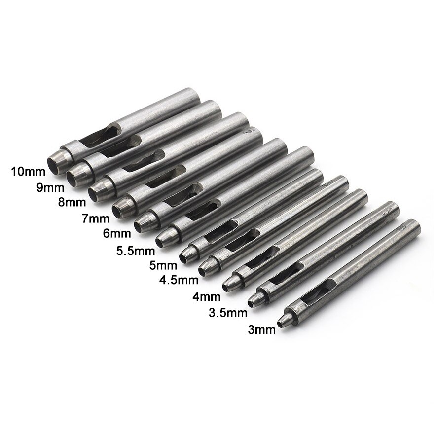 Diy Leather Perforator Cutter 0.5 Mm-10 Mm Lederen Gereedschap Voor Lederen Horlogebanden Riemen Canvas Papier ronde Holle Gat