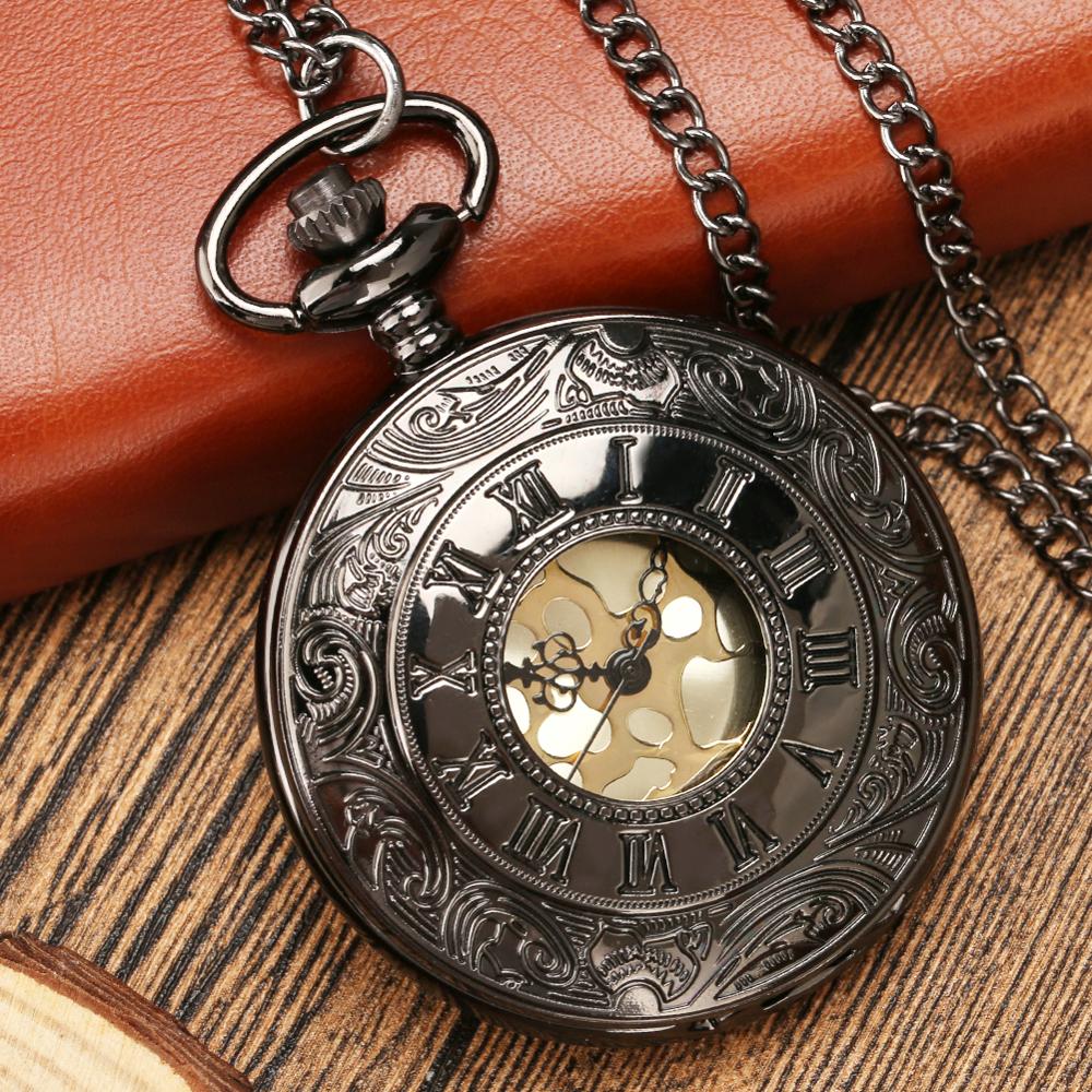 Retro Brons Hollow Flip Quartz Zakhorloge Romeinse Cijfers Gouden Wijzerplaat Horloge Modieuze En Duurzaam Chain Hanger Ketting