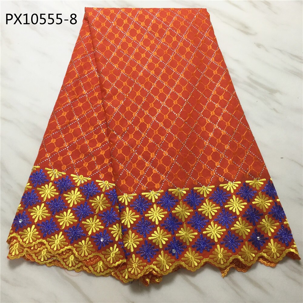 African Women white color swiss voile lace cotton stock fabric: 8