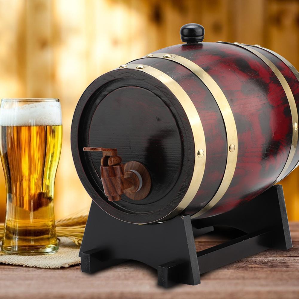 3l egetræs vin tønde retro opbevaringsspand hjem vin øl whisky brygning tønde bar restaurant display træ øl fad