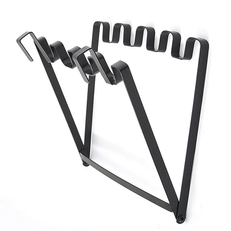 Opvouwbare Ijzer Vuilniszak Opknoping Rack Keuken Vuilniszak Houder Kast Opslag Keukenkast Prullenbak Rekken: Black