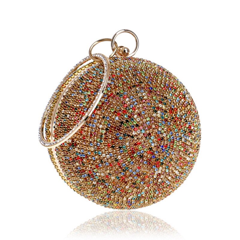 Bolvormig Rhinestone Lady Clutch Tas Met Ketting Schouder Handtassen Vrouwen Klassieke Stijl Kleine Portemonnee Dag Avond Envelop Tassen