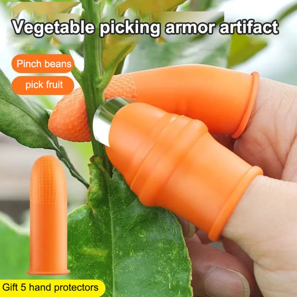 1 Set Silicone Finger Protector With Blade For Fruits Vegetable Thumb Knife Finger Guard Kitchen Gadgets Kitchen Accessories