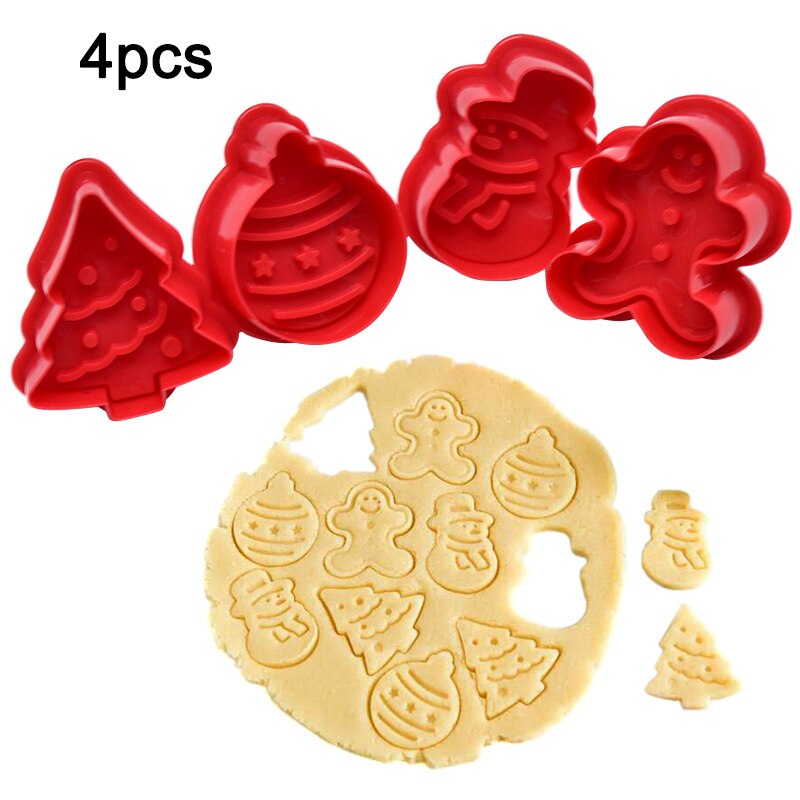 4 Stuks Bakken Cutter Mould Mold Plunger Voor Fondant Cake Cookie Biscuit Gebak Keuken E2S: Default Title