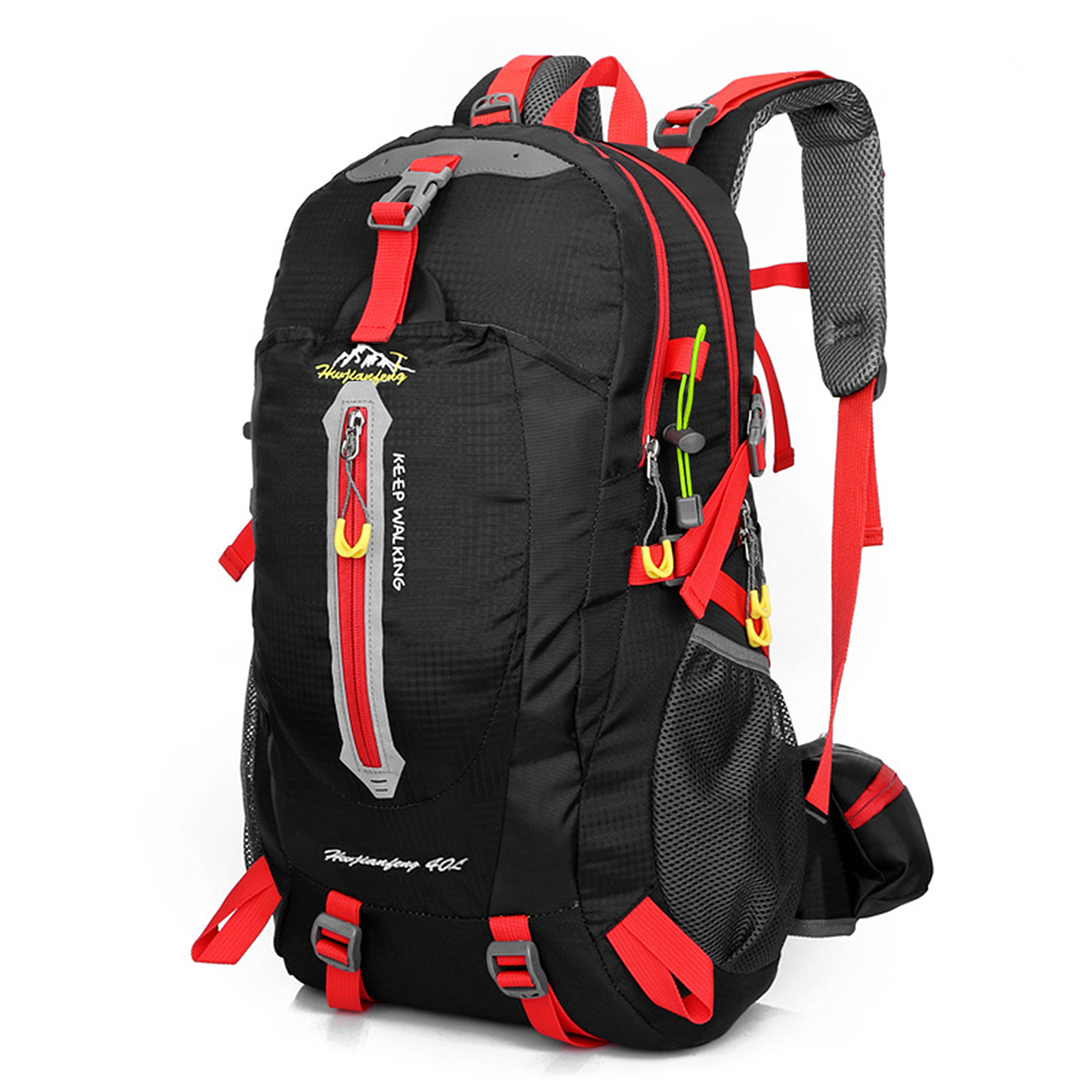 Mochila de viaje resistente al agua para hombre y mujer, bolsa de viaje para acampar, senderismo, portátil, mochila de día, Trekking, escalada, 40L: Color verde