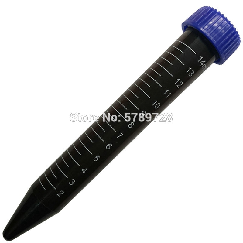 100pcs 15ml Plastic Brown Centrifuge Test Tube Screw Cap Cone or Round Bottom with Scale Line Lab Analysis Sample Test Tube