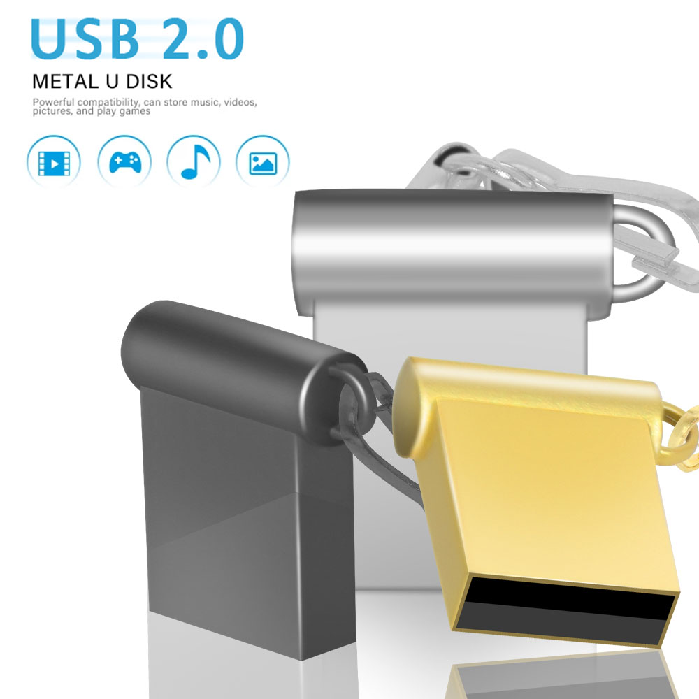 Usb Stick Mode Metalen 2.0 Mini Metalen Knop Usb Flash Drive Mobiele Opslag Schijf 64Gb Pen Drive Persoonlijke Geheugen stok