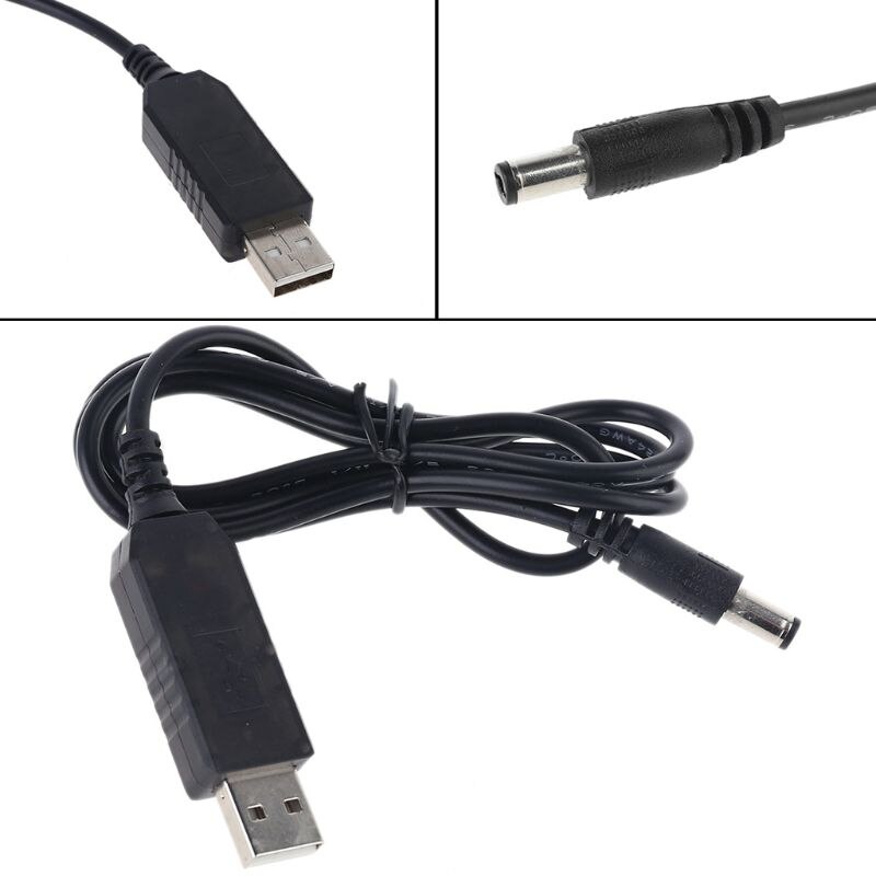 Câble universel QC 3.0 USB à 5V-12V, tension réglable, 5.5x2.1mm, ligne d&#39;alimentation pour routeur WiFi, dispositif 12V