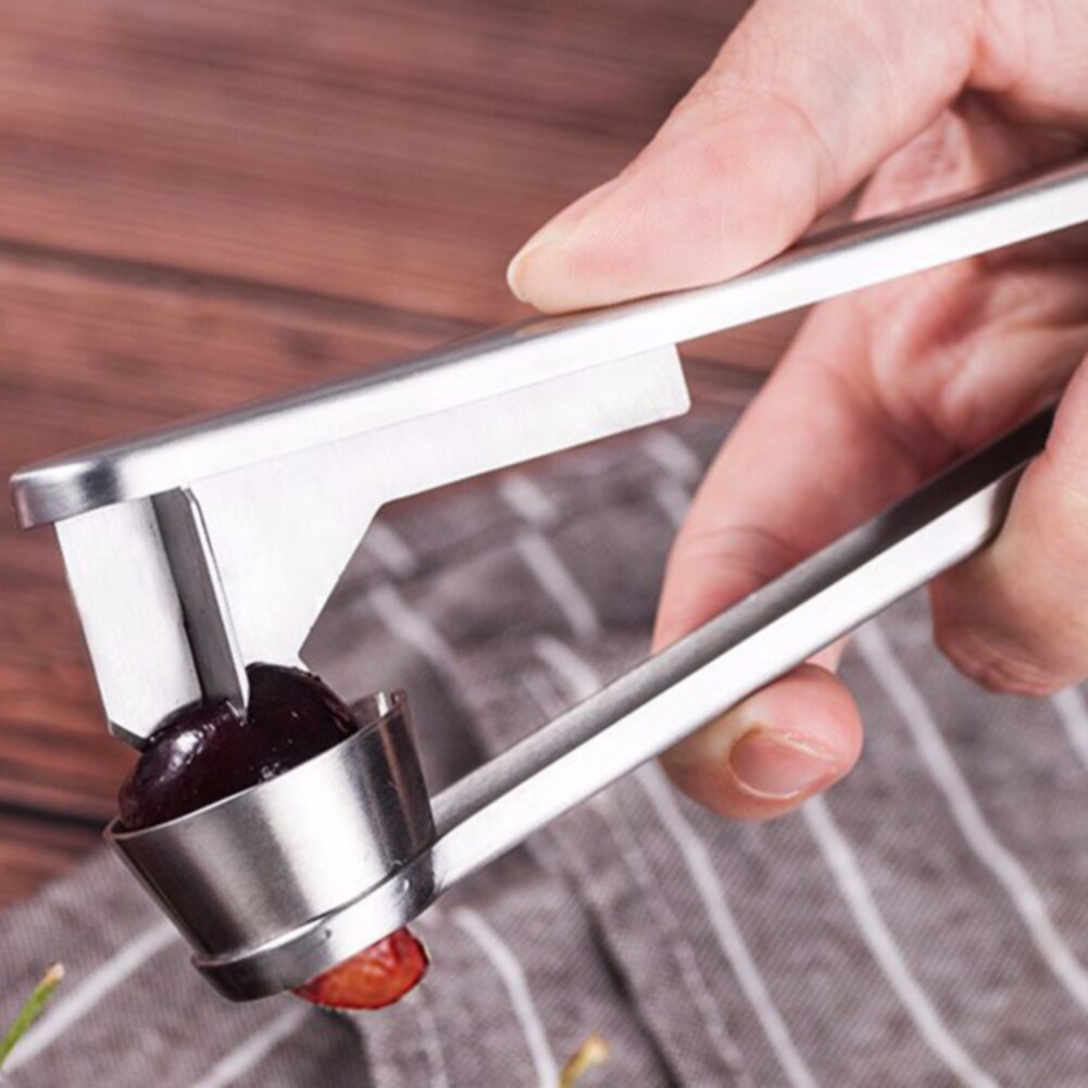 Useful Vegetable Fruit Kitchen Gadget Manual Core Remover Tools Squeeze Olives Home Cherry Pitters Handheld Stainless Steel