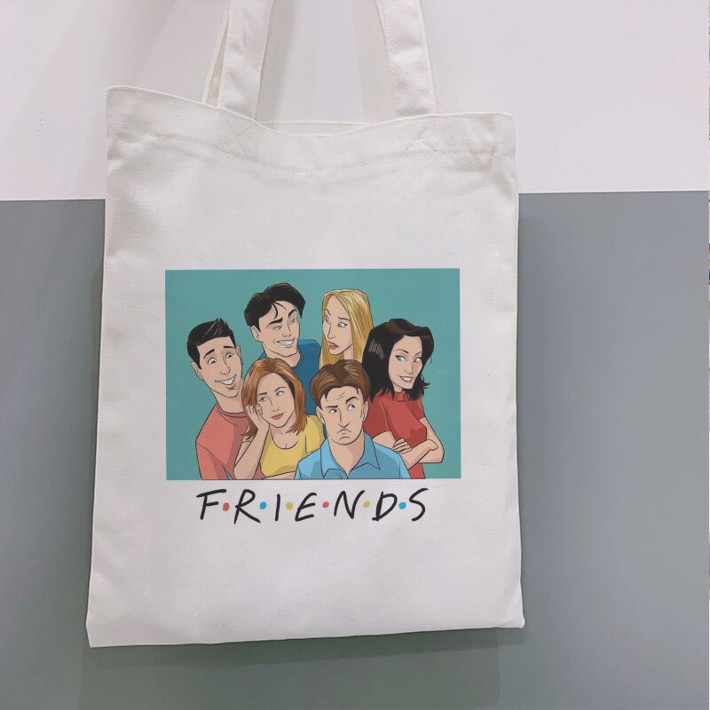 Friends tv-show schoudertassen cartoon boodschappentas harajuku casual dames tas portemonnee grote handtas street ins crossbody tas