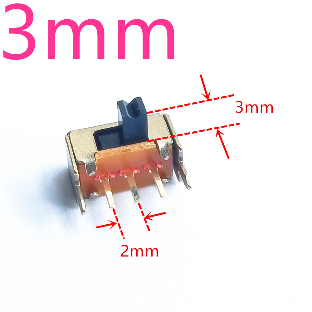 20pcs/lot 6 Sizes SK12D07 Toggle Switchs 3Pin PCB 2 Position 1P2T SPDT Miniature Slide Side Knob SK12D07VG4: black