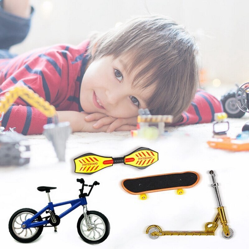 mini palec Skateboarding łyżwa części rampy zestaw BMX zestaw rowerowy zabawy deskorolki mini rowery zabawki dla dzieci chłopcy prezenty dla dzieci
