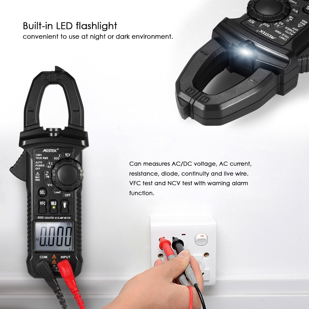 Digital Clamp Meter True RMS LCD Multimeter clamp meter AC/DC Voltage AC Current Continuity Tester