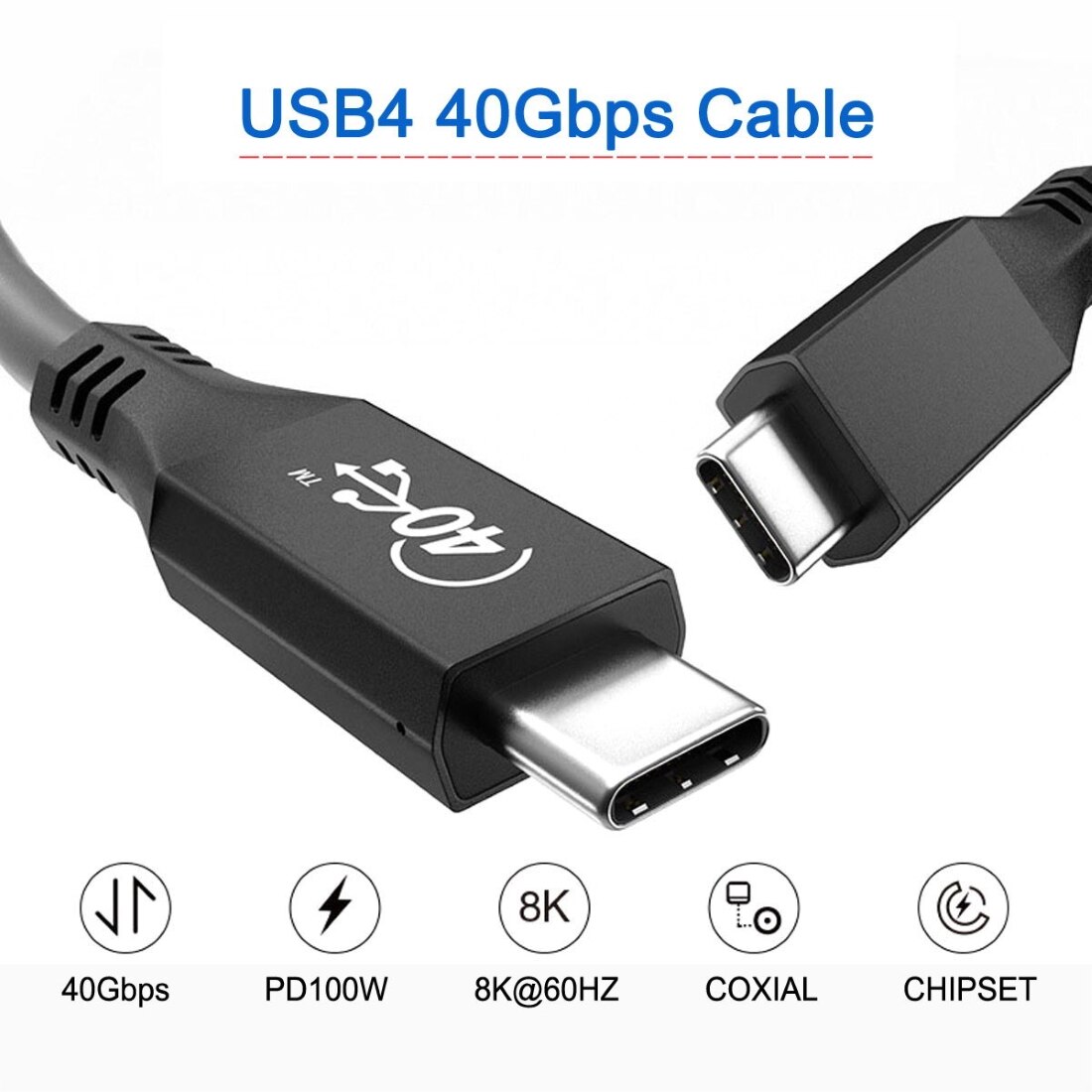 Chenyang Thunderbolt USB-C TypeC Male to Thunderbolt USB-C TypeC Male USB4 Cable Compatible with Thunderbolt3/4 USB-IF Certified