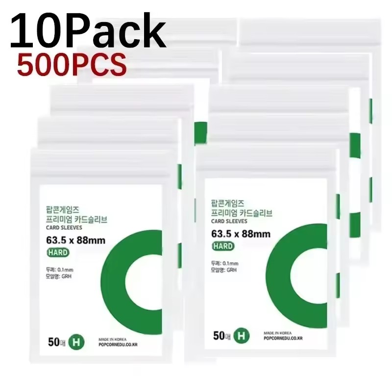 500/10 szt. Koreańskie Koszulki na Karty HD Przezroczyste Ochraniacze na Karty Kpop idol Ochronne Koszulki na Fotokarty etui na Zdjęcia Pudełko na Kartę prażona kukurydza: Złota