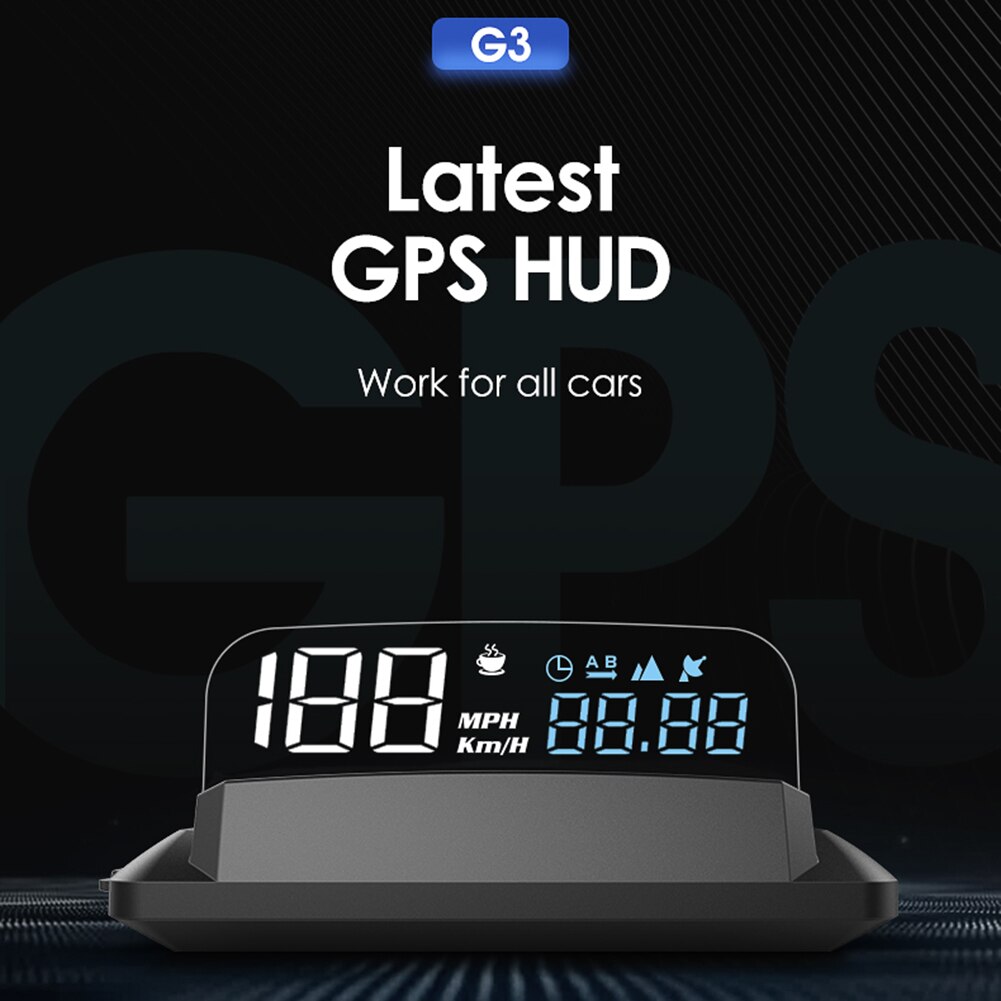 G3 auto hud gps snelheidsmeter oversnelheid alarm vermoeidheidsherinnering hoogtemeter