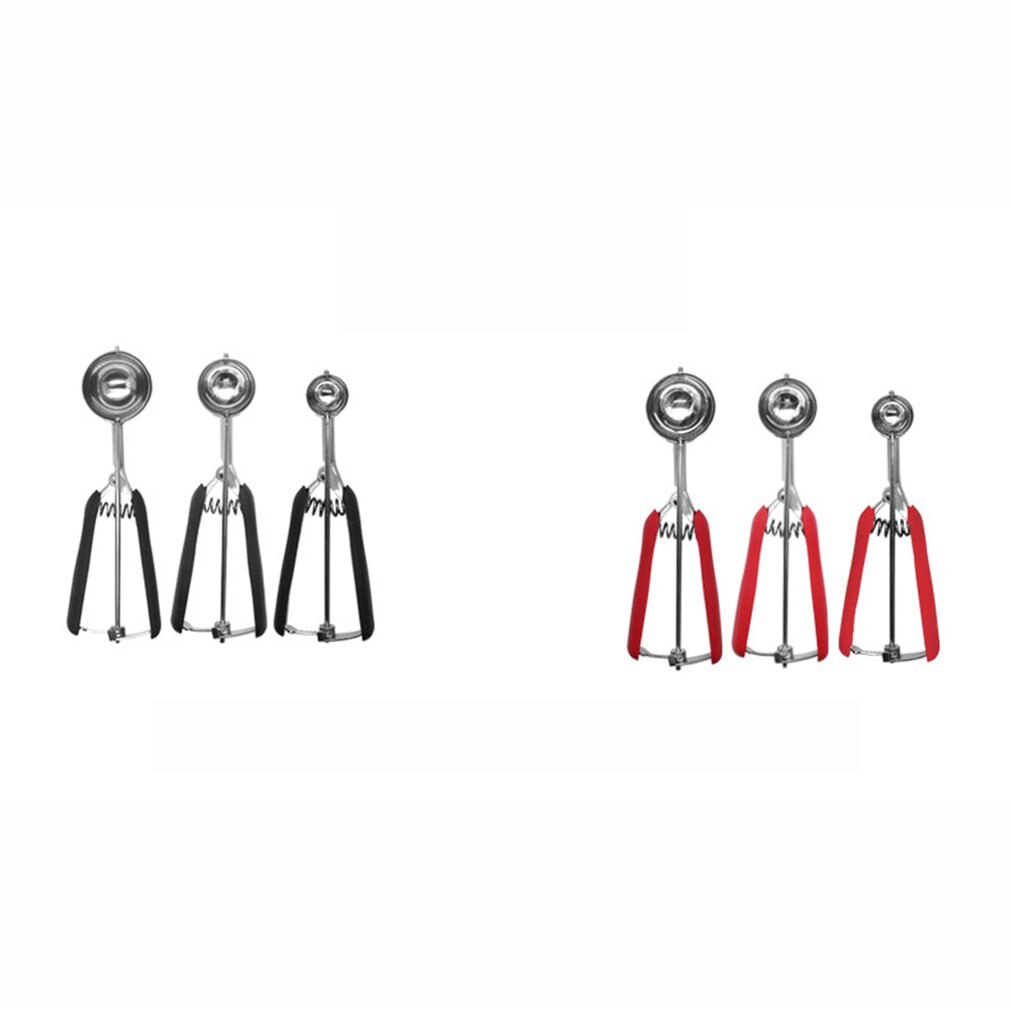 Ice Cream Spoon Ice Cream Spoon Dig Black 3 Piece Set Dishwasher Safe Ergonomic Frozen Dessert Watermelon Sorbet