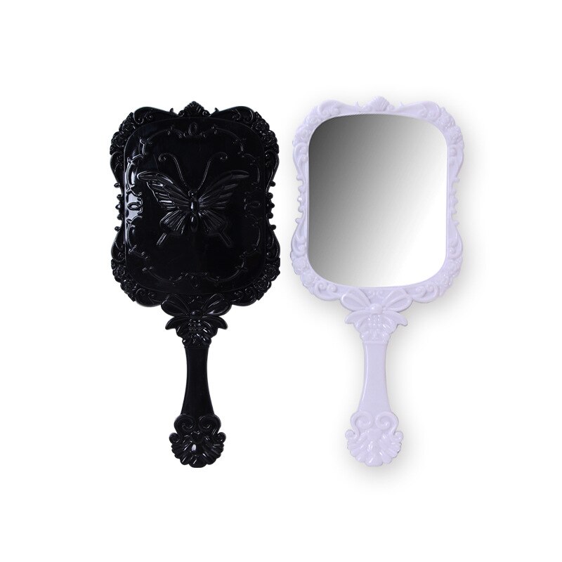 Kunststoff spiegel retro schmetterling Carving Dressing spiegel kleine griff machen-hoch spiegel 12.5*5,5 cm