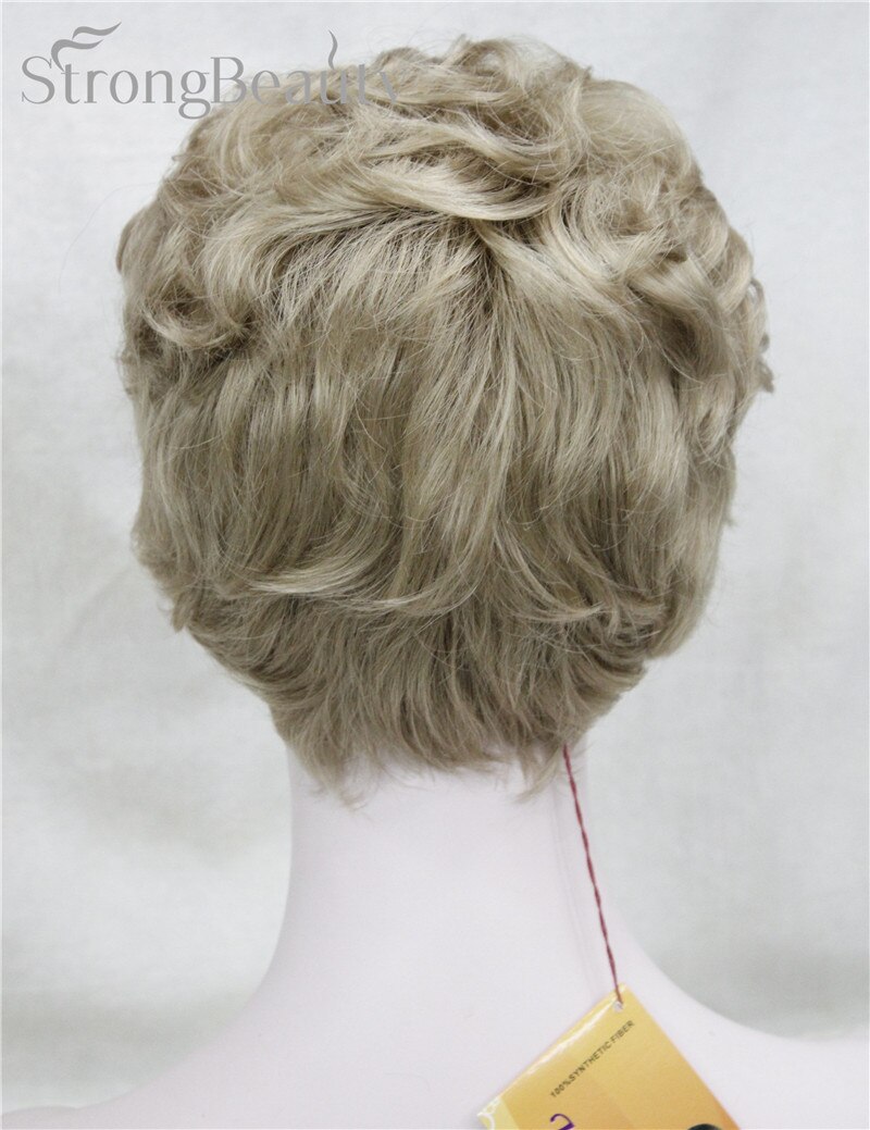Perruque Courte Femme Bouclée - Blond Doré Très Clair (golden Blond) - Synthétique - Taille Moyenne - Neuf