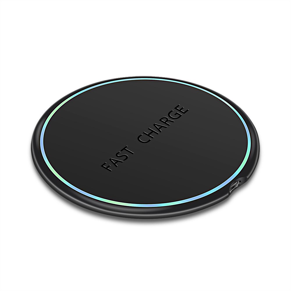 10W Qi Fast Wireless Charger With LED Light Micro USB Wireless Charging Pads for iPhone11 X Samsung Xiaomi Huawei Charging Pads: Black