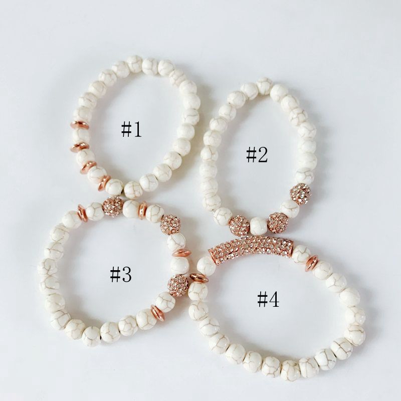 Neue Weiß Marmor Natürliche Steine Gestreckt Armbinde