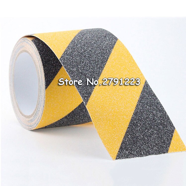 Ruban adhésif antidérapant de sécurité en PVC, 5m x 5cm, bande antidérapante, grain sûr, autocollant de préhension, ruban d&#39;avertissement utilisé pour les escaliers: Black-Yellow