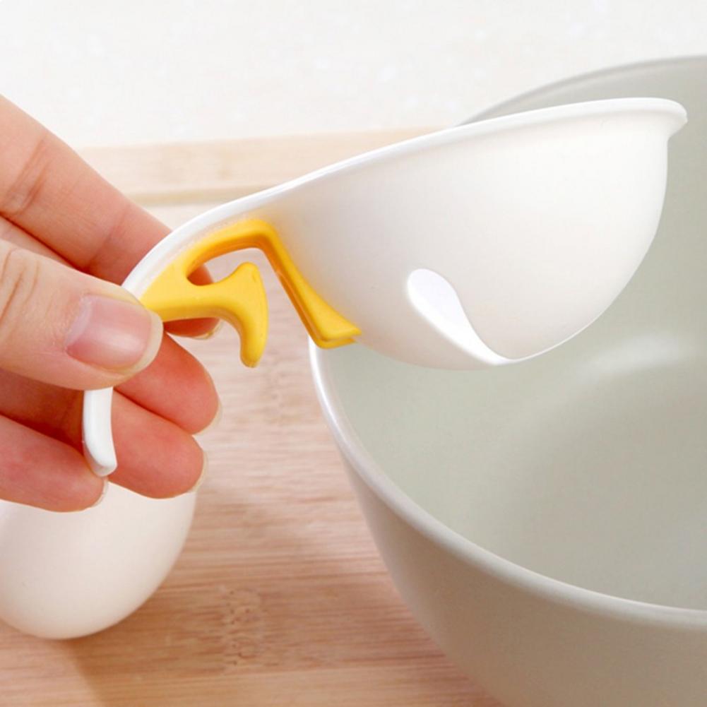 1pc mini æggeblomme hvid separator med silikone holder æg separator værktøj køkken tilbehør æggeblomme separator æg værktøj