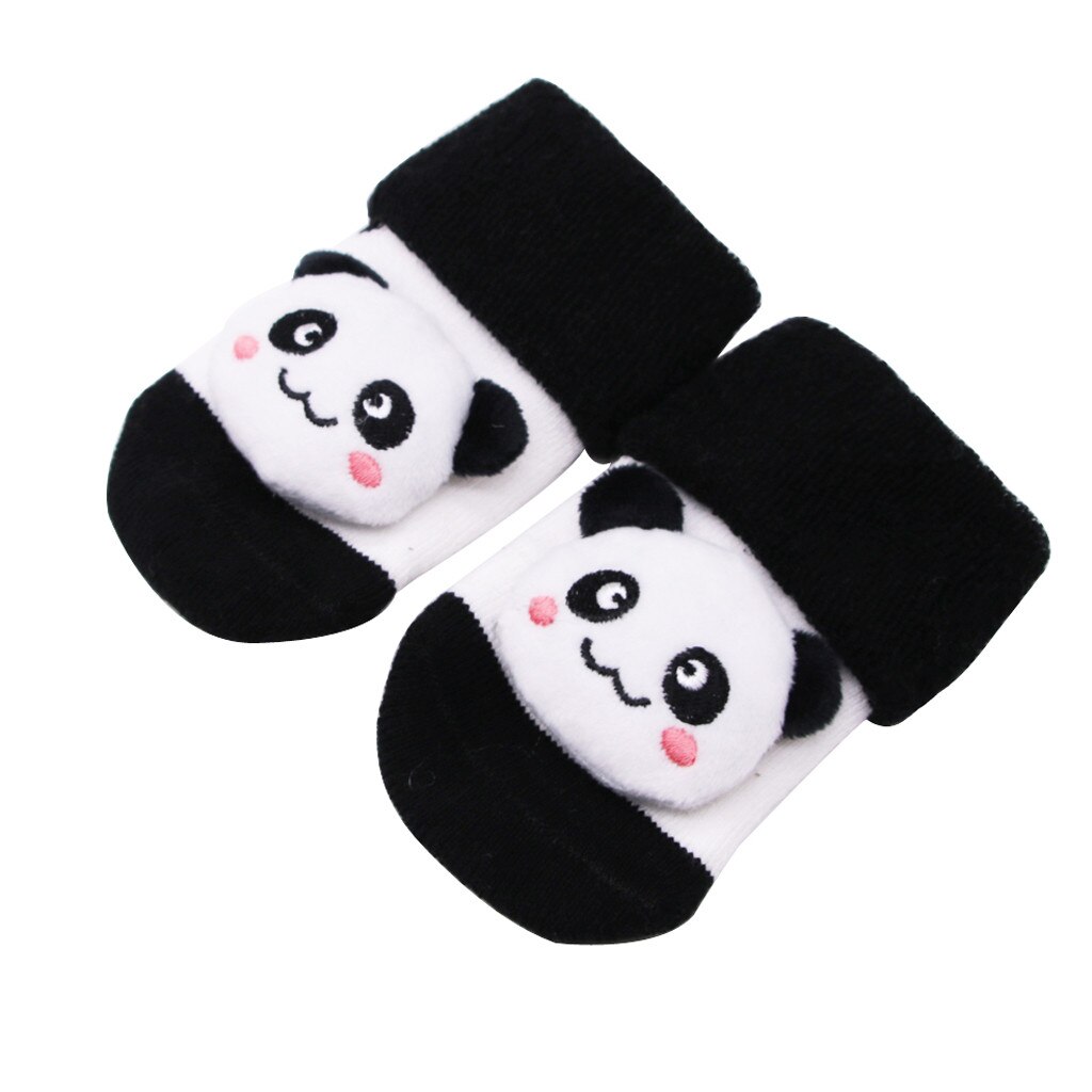 Chaussettes antidérapantes en coton pour bébé, chaussettes à cloche de dessin animé, couleur chaude d'hiver pour bébé, chaussettes de dessin animé 3d pour -né, garçons et filles