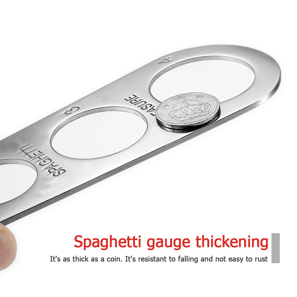4 Holes Portion Spaghetti Measurer Control Kitchen Cooking Accessories Stainless Steel Pasta Ruler Measuring Tools
