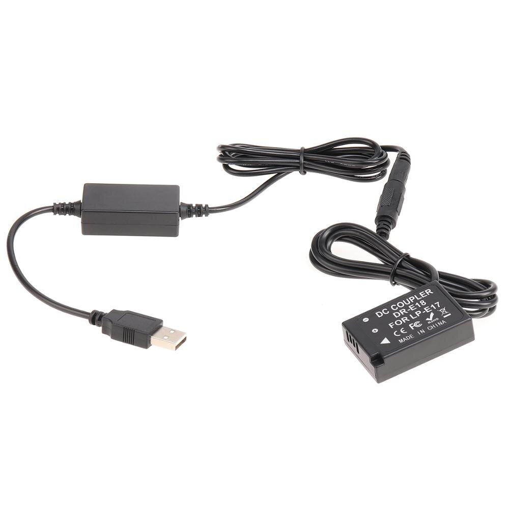 LP-E17 batterie factice coupleur cc 5V 2A câble USB pour Canon EOS RP 77D 200D 750D 60D 800D