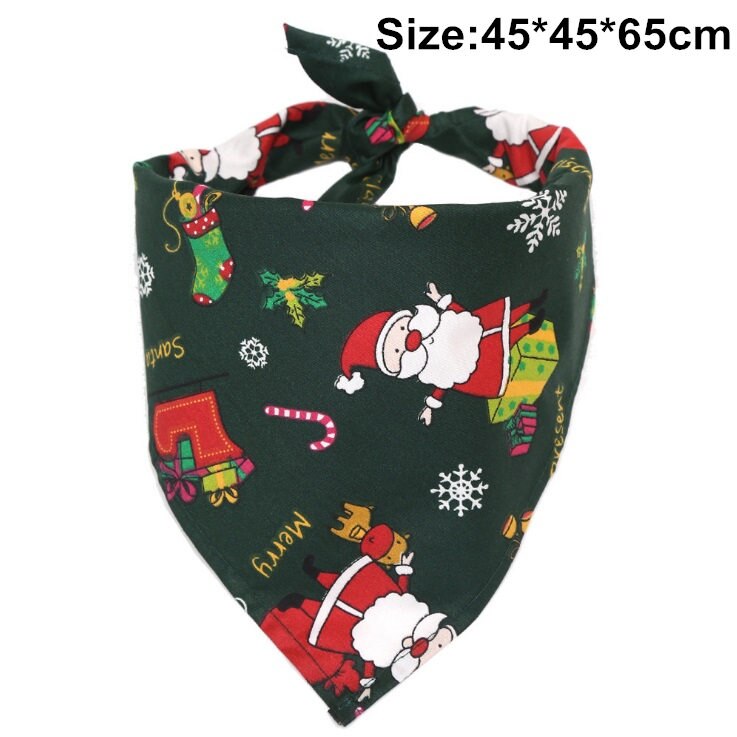 Christmas Pet Dog Triangle Bandanas Xmas Large Dog Scarf Collar Neckerchief Puppy Dogs Pet Bow Ties Slobber Towel Clothes: A 02