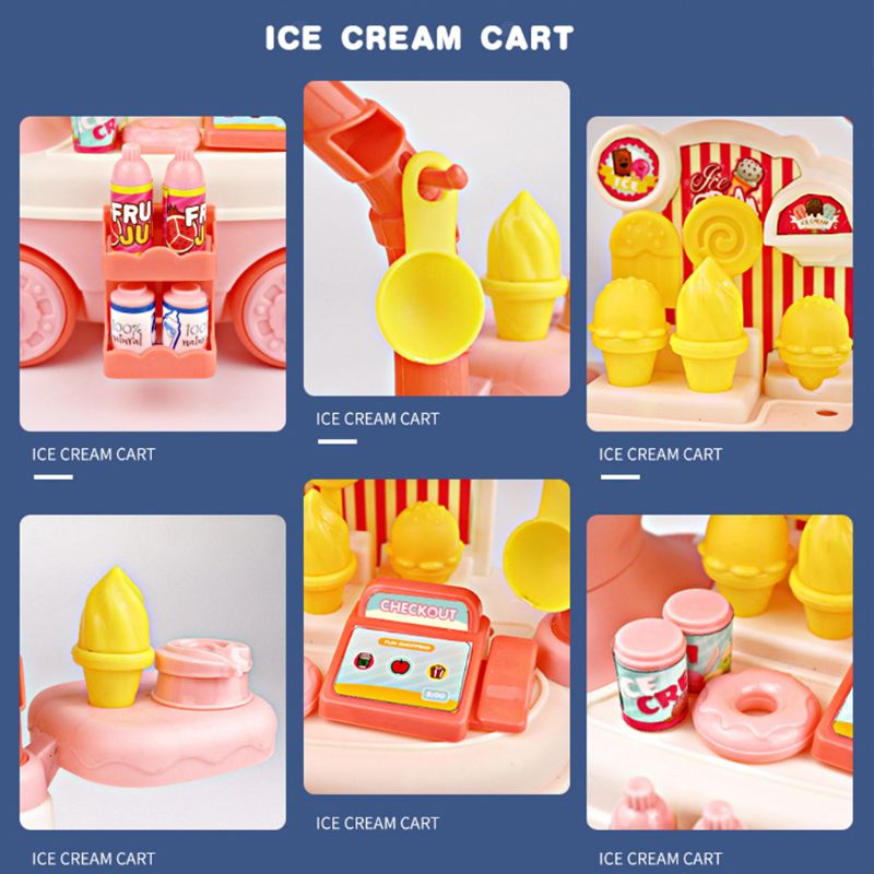 Snail Ice Cream Candy Pushable Car Girls Play House Role Play Game Toy Parent-child Interactive Assembled DIY Toys