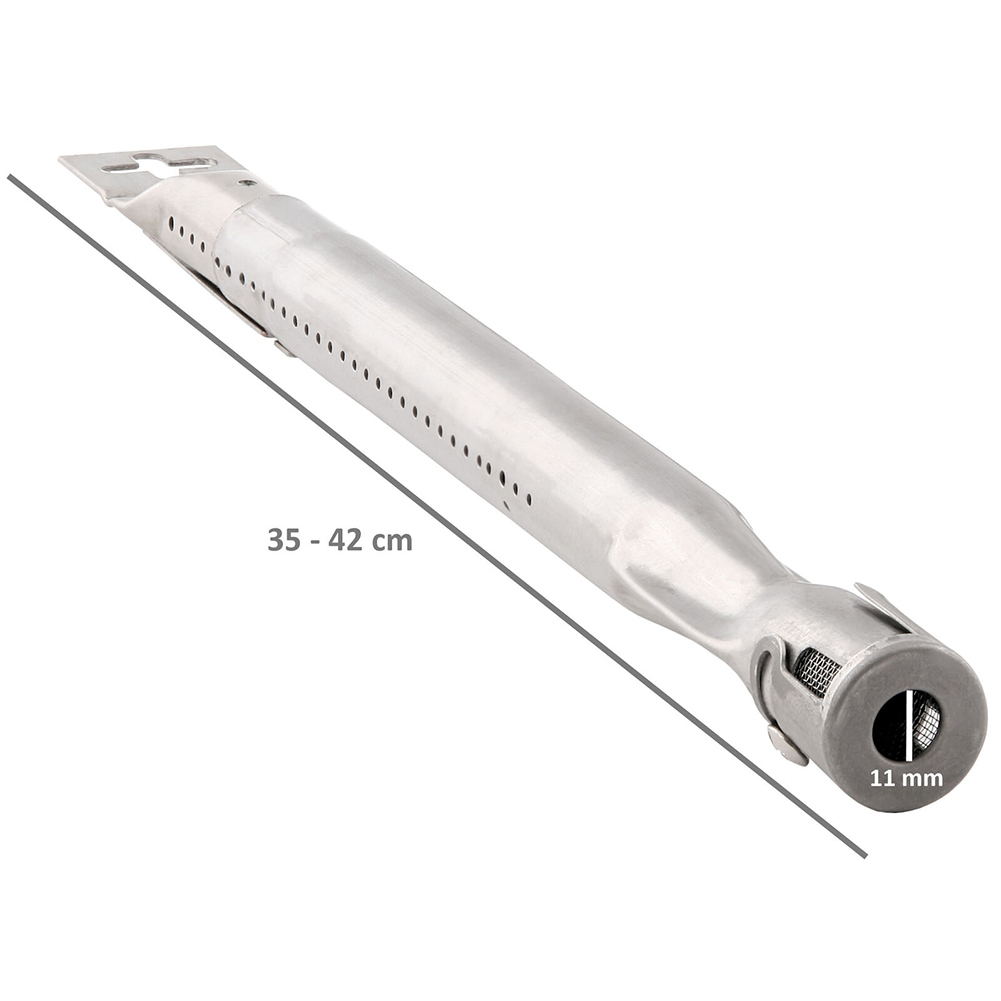 4 stk. bbq universal rustfrit stål brændersæt til gasgrill 35-42cm huller 11mm egnet til gasgrill grill reservedele