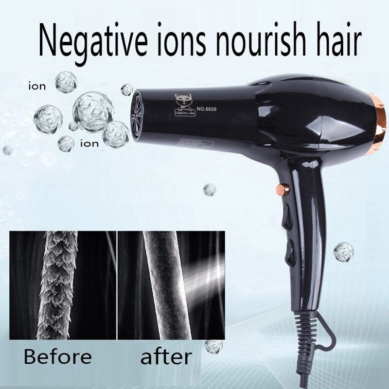 Top Negative Ion Hair Dryer 3000W Blow Dryer Powerful Electric Dryer Cold Air Circulating Blowdryer EU Plu