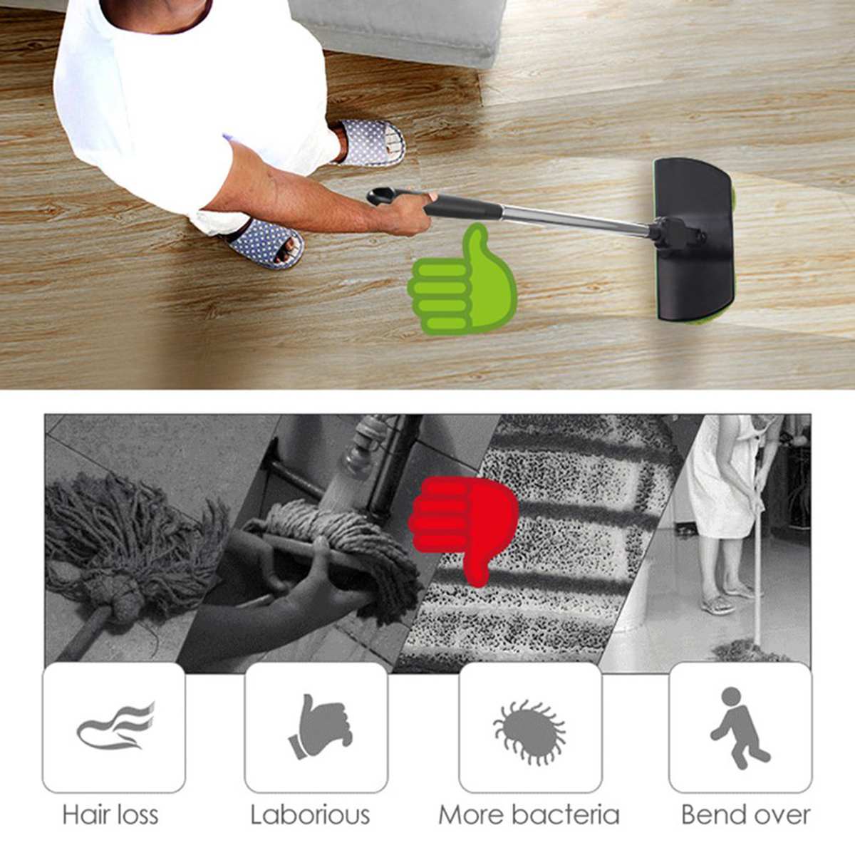 Rechargeable 360 degree Rotation Cordless Floor Cleaner Scrubber Polisher Electric Rotary Mop Microfiber Cleaning Mop for Home