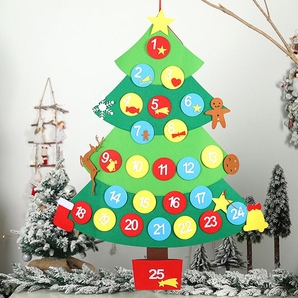 Kid Diy Vilt Kerstboom Kerst Adventskalender Kerst Countdown Kerst Decoraties Voor Huis Nieuwjaar 2022