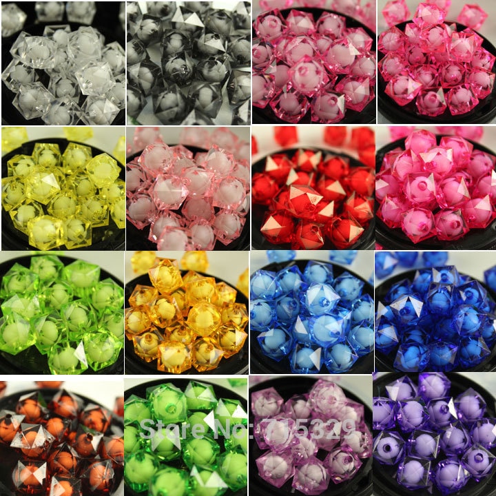 8mm 100pcs Transparent square Acrylic Faceted Bead In A Bead Beads Jewellery children diy toys beads