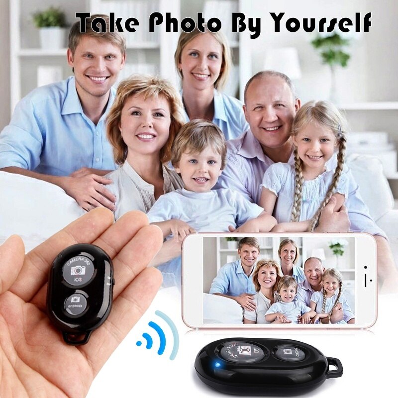 Bluetooth Afstandsbediening Ontspanknop Foto Controller Adapter Iphone Android Mini Knop Voor Selfie Telefoon Camera