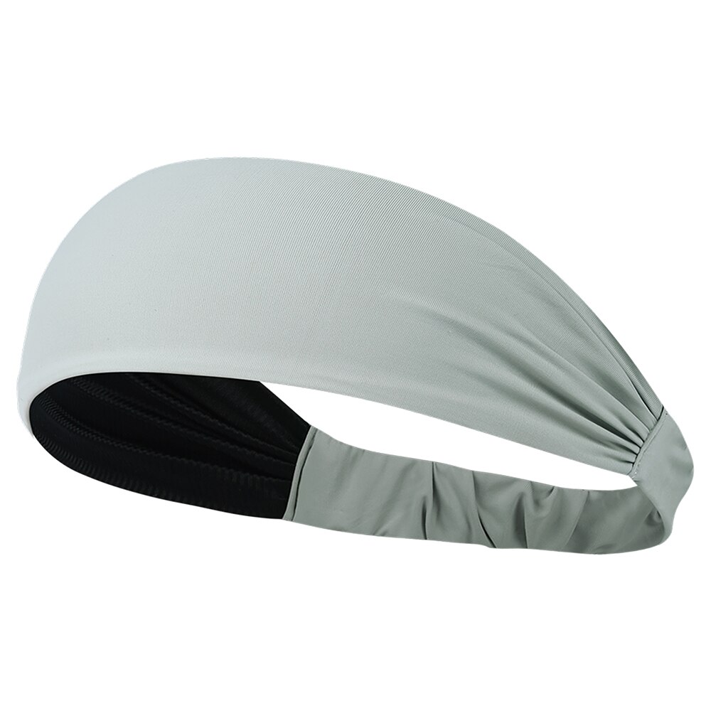 Cool Sweat Sweatband Breathable Elastic Hair Band Ice Silk Soft Stretch Wide Headband Bandana Moisture Wicking Hair Accessories: Light Gray