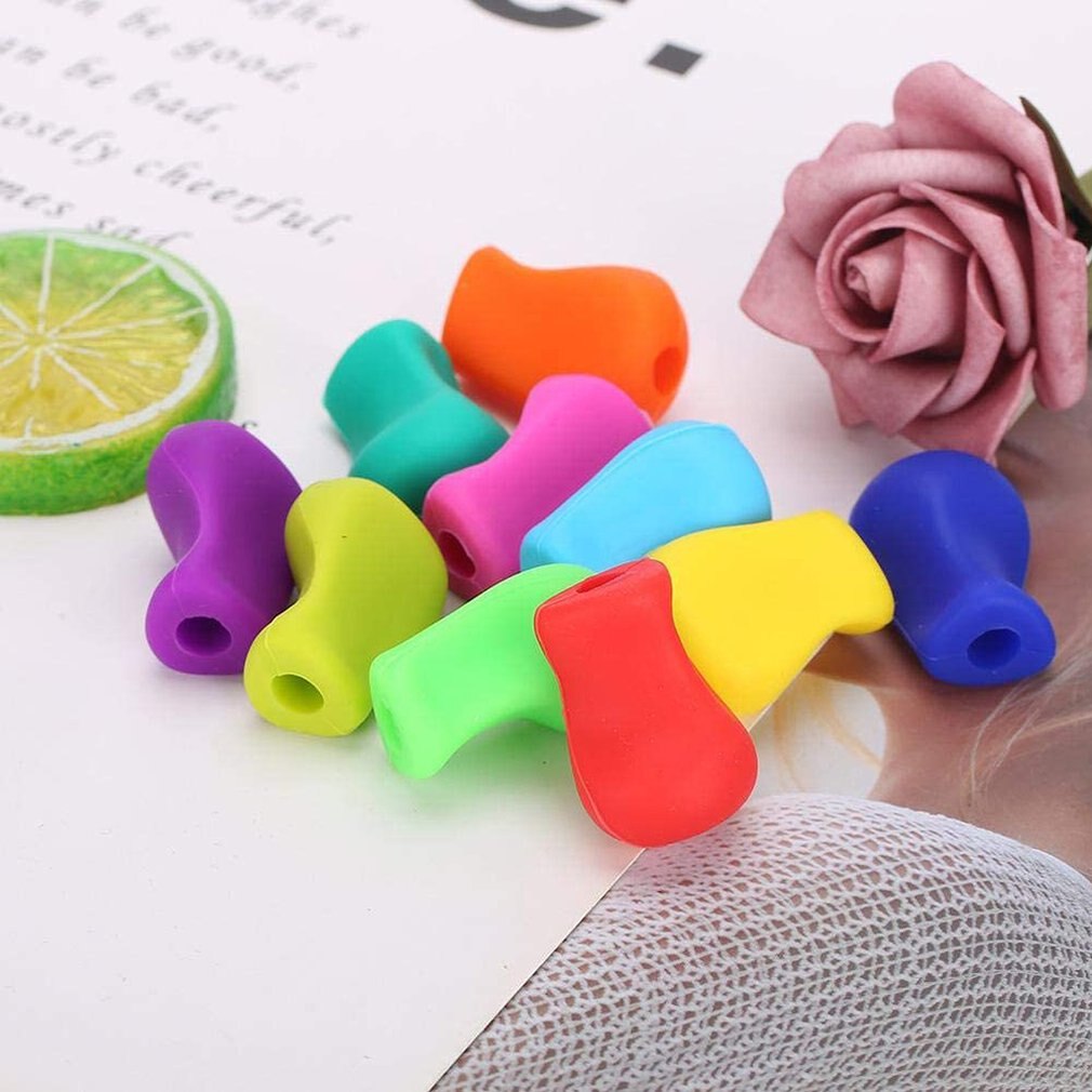 Pen Grip Children's Silicone Pen Grip Corrector Student Pencil Set and Non-toxic
