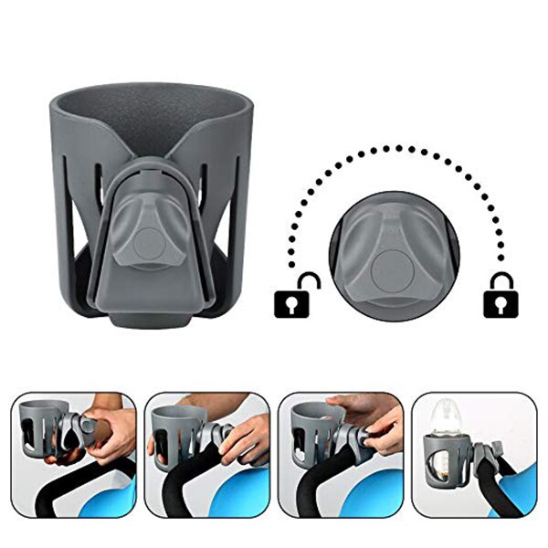 Portavasos de exterior para Scooter, portabotellas para cochecito de bebé, portabotellas para bicicleta, portabotellas de 360 grados, portabotellas para Scooters, Bicy