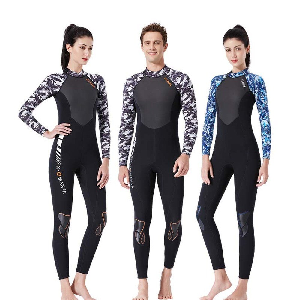 1.5mm Neoprene Wetsuit One Piece Long Sleeve Scuba Diving Suits Back Zipper for Water Sports Men Women Kayaking Surfing Suit
