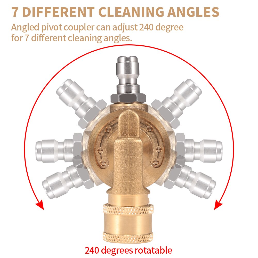High Pressure Washer Nozzle Rotary Joint Accessories For 240 Degree 4500 PSI Groove Cleaner Rotary Joint