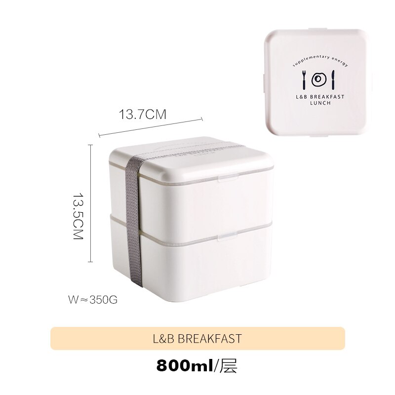 800ml japansk mikrobølgeovn madpakke bærbar børne plastik bento box 2 lag mikroovn spisestel mad opbevaringsbeholder madpakke: 2