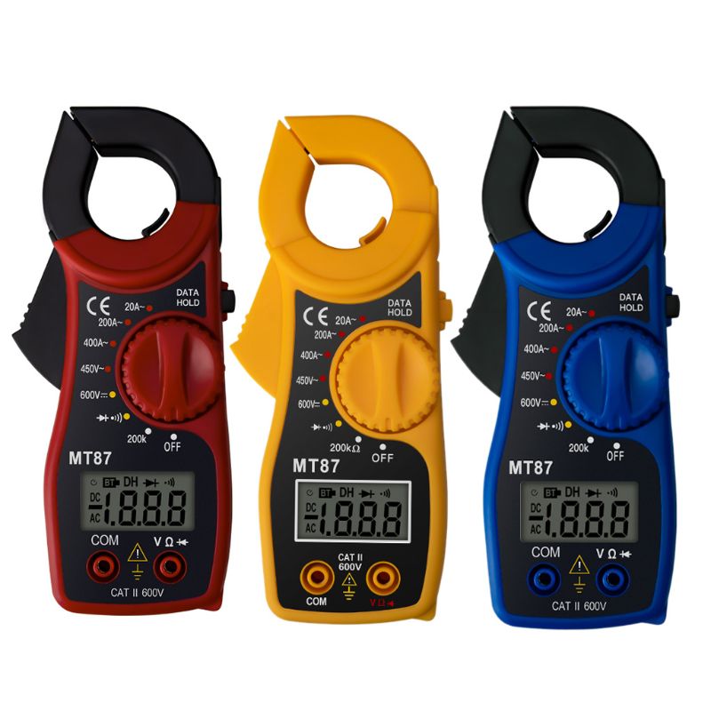 MT87 Portable LCD Digital Clamp Meter Multimeter AC/DC Ammeter Voltmeter Resistance Tester Clamp Meter