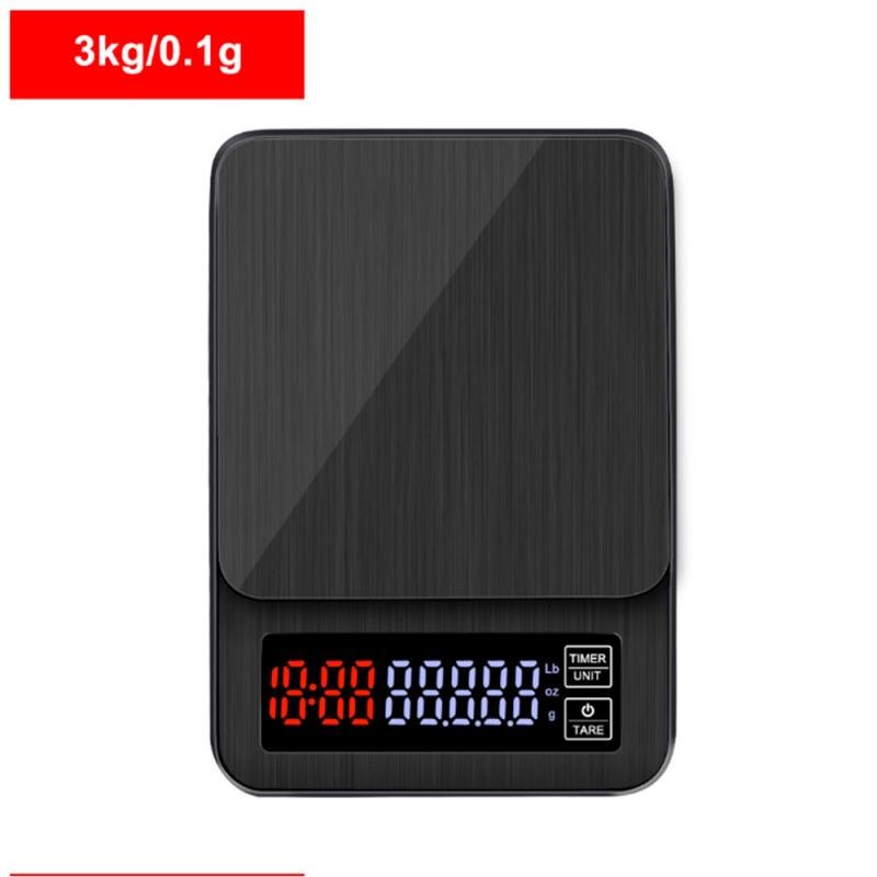 Hand-made Coffee Electronic Scale Coffee Beans Weighing Timing LED Screen Can Bear 3kg/5kg Accurate 0.1g: Light Blue