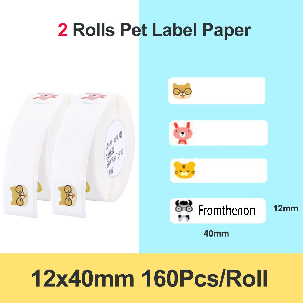 Niimbot D11 / D110 Etikett Drucker Selbstklebende Drucker Papier Preis Supermarkt Etikett Thermische Schalter Schlüssel Etikett Aufkleber Schreibwaren: 12x40mm Haustier x 2