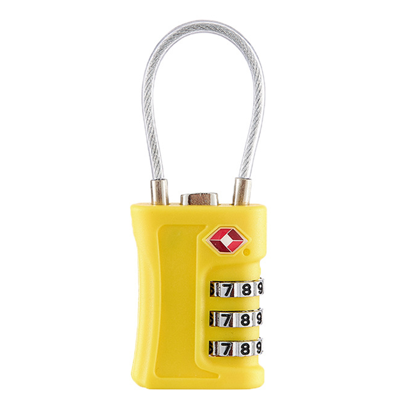 Anti-Theft Luggage Locks Lightweight 3 Dial Combination Steel Wire Lock Tsa-Compatible Travel Luggage Locks: Yellow