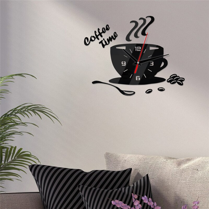 Mini 3D Acrylic Wall Clock Self Adhesive Wall Clock Silent Clock DIY Mirror Stickers Hanging Watch Background Wall Home Decor