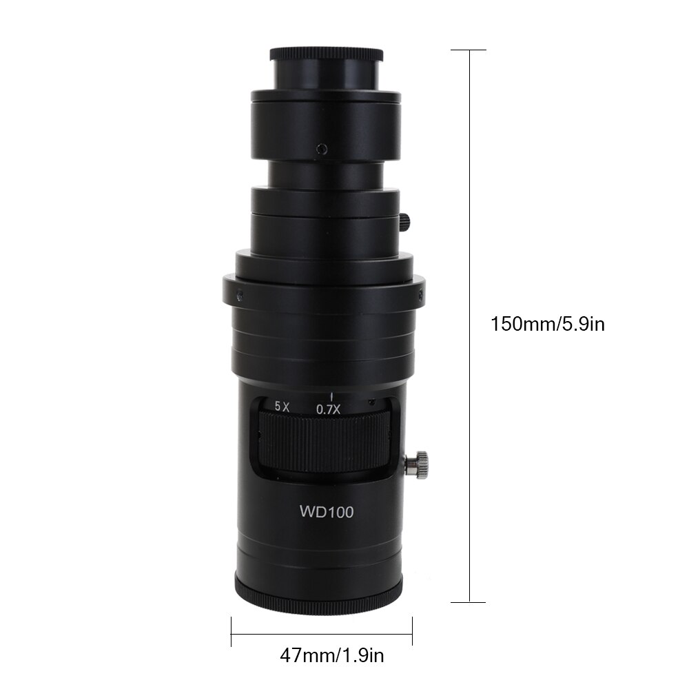 180X 120X 300X 200X 130X Adjustable Zoom C-mount Lens 0.7X~4.5X Magnification 25mm for Multimedia Interface Microscope Camera